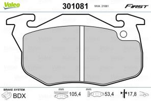 Valeo 301081 - Brzdové platničky -