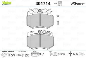 Valeo 301714 - Brzdové platničky -