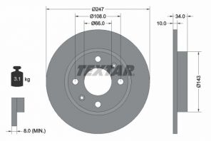 Textar 92029803 - Brzdový kotúč -