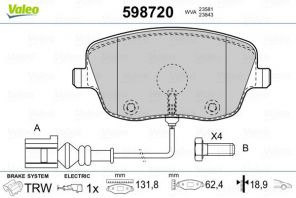 Valeo 598720 - Brzdové platničky -