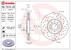 Brembo 09.7010.2X - Brzdový kotúč -