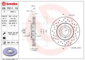 Brembo 09.7011.1X - Brzdový kotúč -