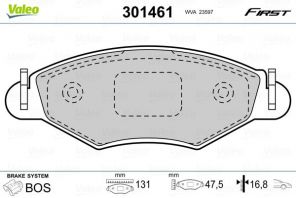 Valeo 301461 - Brzdové platničky -