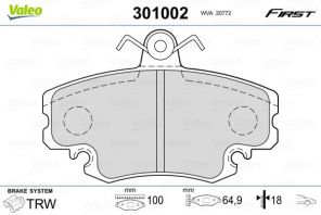 Valeo 301002 - Brzdové platničky -