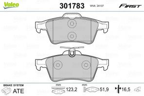 Valeo 301783 - Brzdové platničky -
