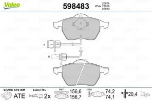 Valeo 598483 - Brzdové platničky -