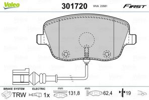 Valeo 301720 - Brzdové platničky -