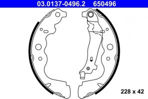 ATE 03.0137-0496.2 - Brzdové čeľuste -