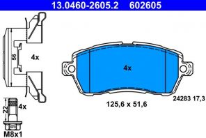 ATE 13.0460-2605.2 - Brzdové platničky -