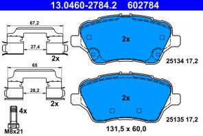 ATE 13.0460-2784.2 - Brzdové platničky -