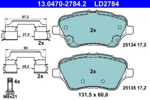 ATE 13.0470-2784.2 - Brzdové platničky -