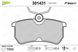 Valeo 301431 - Brzdové platničky -