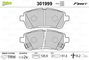 Valeo 301999 - Brzdové platničky -