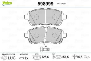 Valeo 598999 - Brzdové platničky -