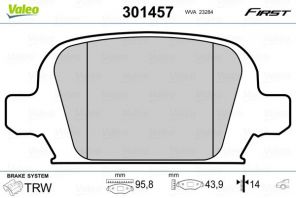 Valeo 301457 - Brzdové platničky -