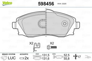 Valeo 598456 - Brzdové platničky -