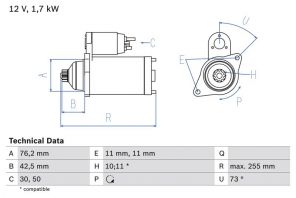 Bosch 0 986 020 280 - Štartér