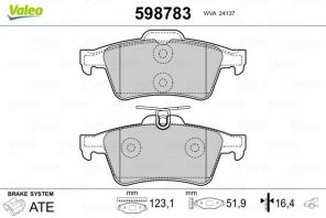 Valeo 598783 - Brzdové platničky -