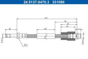 ATE 24.5137-0470.3 - Brzdová hadica -