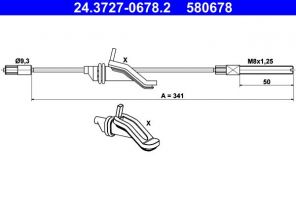 ATE 24.3727-0678.2 - Brzdové lano -