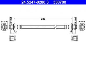 ATE 24.5247-0280.3 - Brzdová hadica -