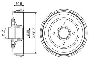 Bosch 0 986 477 205 - Brzdový bubon -