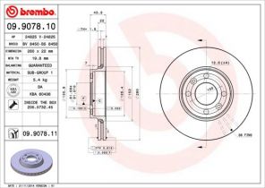 Brembo 09.9078.11 - Brzdový kotúč -