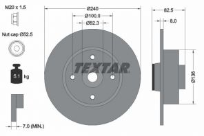 Textar 92154403 - Brzdový kotúč -