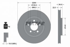Textar 92082305 - Brzdový kotúč -