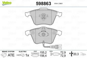 Valeo 598863 - Brzdové platničky -