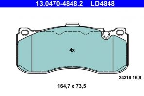 ATE 13.0470-4848.2 - Brzdové platničky -