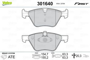 Valeo 301640 - Brzdové platničky -