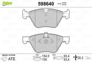 Valeo 598640 - Brzdové platničky -