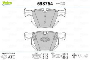 Valeo 598754 - Brzdové platničky -