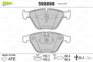 Valeo 598898 - Brzdové platničky -