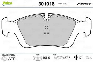 Valeo 301018 - Brzdové platničky -