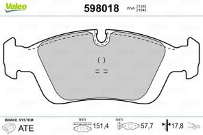 Valeo 598018 - Brzdové platničky -