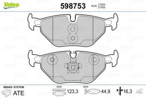 Valeo 598753 - Brzdové platničky -