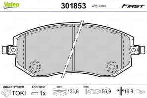 Valeo 301853 - Brzdové platničky -