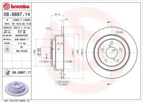 Brembo 08.6897.11 - Brzdový kotúč -