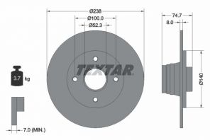 Textar 92081200 - Brzdový kotúč -