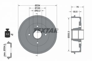 Textar 94019700 - Brzdový bubon -
