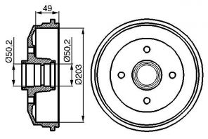 Bosch 0 986 477 050 - Brzdový bubon -
