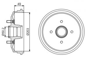 Bosch 0 986 477 190 - Brzdový bubon -