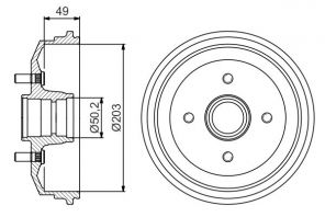 Bosch 0 986 477 226 - Brzdový bubon -