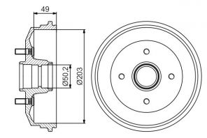 Bosch 0 986 477 259 - Brzdový bubon -