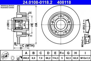 ATE 24.0108-0118.2 - Brzdový kotúč -