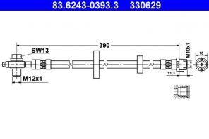 ATE 83.6243-0393.3 - Brzdová hadica -