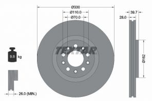 Textar 92220903 - Brzdový kotúč -