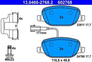 ATE 13.0460-2768.2 - Brzdové platničky -